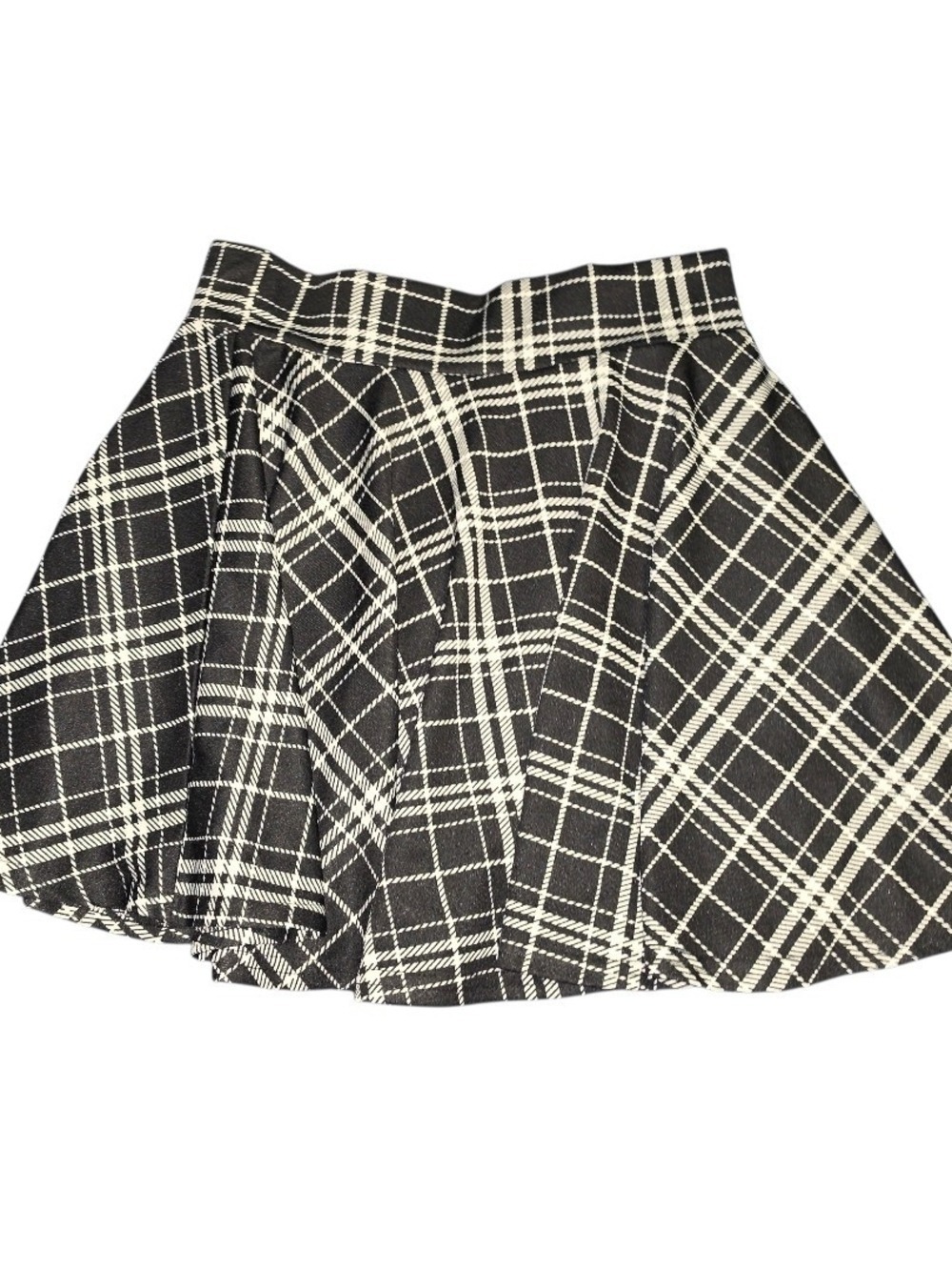 DJT Plaid Skort Small Black White